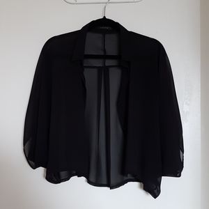 Black chic sheer batwing top - XS, S, M